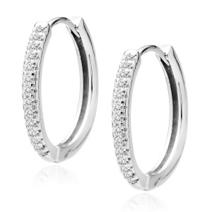 Cercei rotunzi din argint cu pietre 18 mm x 2 mm  DiAmanti Z2082DER_W-DIA (Argint 925‰ 2,3 g.)